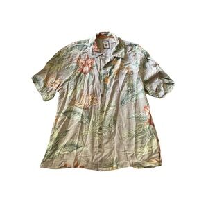 Jamaica Jaxx Hawaiian Shirt Mens Size L Authentic Island Style 100% Silk 2XL